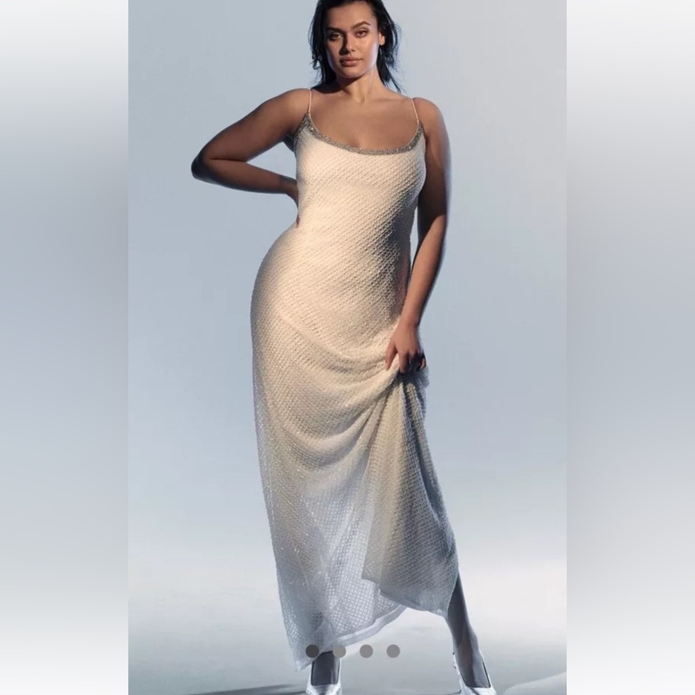 Mac Duggal Elegant Cream Wedding Dress